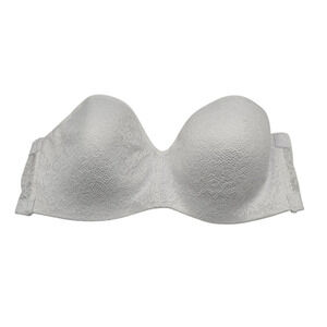 Laura Ashley Womens Sz 36C Strapless T Shirt Bra White Lace